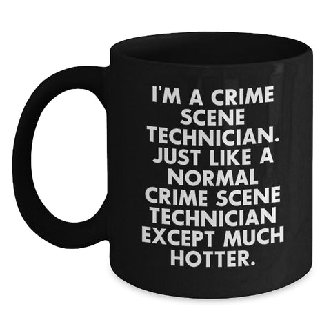 Image of Fun Gifts for Crime Scene Technician, Black Coffee Mug, Christmas Unique Mugs from Friends, Family, Coworkers - Main