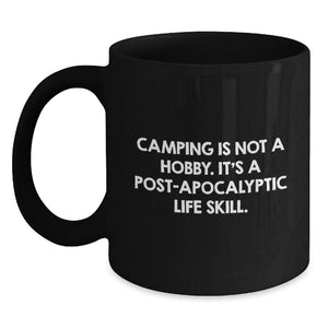 Camping Humor Black Coffee Mug - Gifts from Family for Camping Friends, Perfect for Outdoor Enthusiasts, Funny Camping Mugs, Unique Christmas Unique Gifts - Main