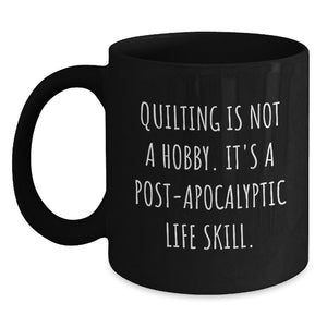 Quilting Gifts for Quilting Enthusiasts, Funny Black Coffee Mug, Gifts from Friends and Family, 11oz/15oz, Christmas Unique Mugs - Main