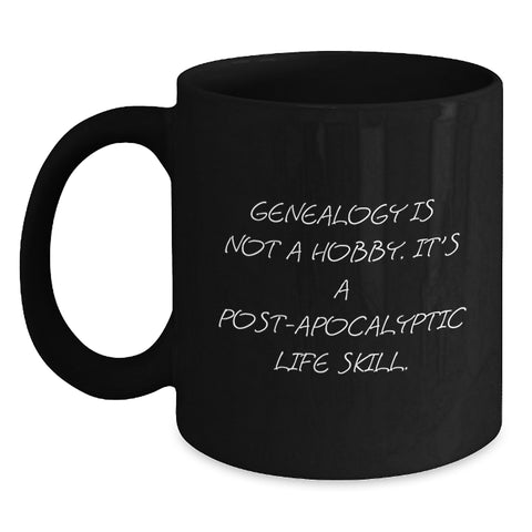 Image of Genealogy Gifts for Women, Funny Quotes on Black Coffee Mug, Mothers Day Unique Gifts from Kids, Family, Friends - Main