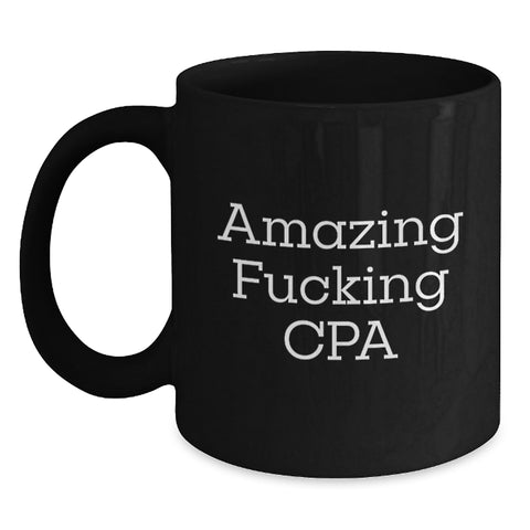 Image of CPA Gifts for Men, Funny 'Amazing F--king Cpa' Black Coffee Mugs, Graduation Unique Gifts from Friends - Main