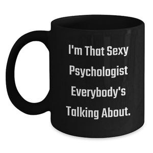 Funny Psychologist Gifts for Graduation Unique Black Coffee Mugs from Friends to Psychologist Men - Main