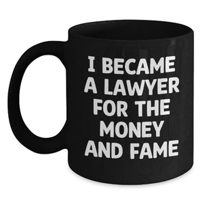 Funny Lawyer Gifts for Him, Unique Black Coffee Mugs with Lawyer Quotes, Inspirational Graduation Unique Gifts from Friends to Lawyer Men - Main