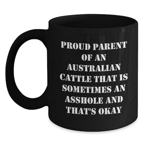 Australian Cattle Dog Mum Funny Gifts for Australian Cattle Dog Lovers, Black Coffee Mug, Perfect for Christmas - Main
