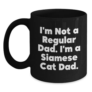 Funny Siamese Cat Dad Gifts for Men, Siamese Cat Black Coffee Mug, Unique Christmas Unique Gifts from Dad to Friends - Main