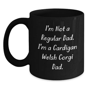 Funny Cardigan Welsh Corgi Dad Gifts for Men, Funny Black Coffee Mug for Dad, Graduation Unique Gifts from Friends or Family - Main