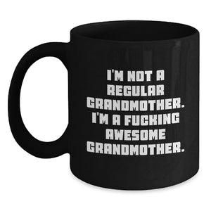 Grandmother Gifts, Funny Inspirational Mugs, Gifts from Family for Awesome Grandmother, Black Coffee Mug for Graduation - Main