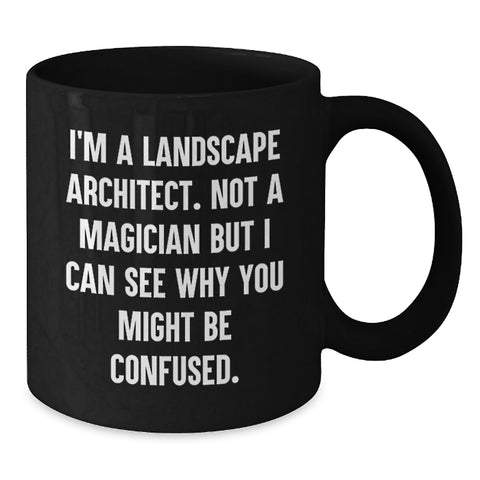 Image of Funny Landscape Architect Black Coffee Mug Gifts from Men for Friends or Valentine's Unique - Additional