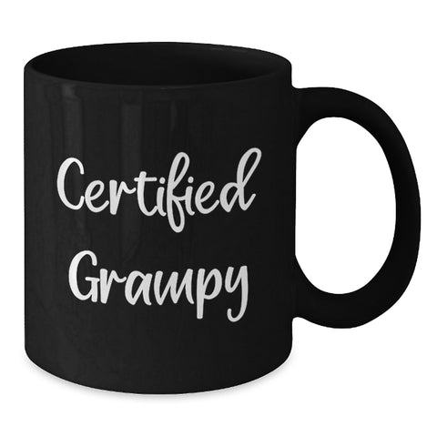 Image of Funny Grampy Gifts, Black Coffee Mug for Birthday, 'Certified Grampy' Quote, Gifts from Men, Women, Friends, Coworkers, Family - Additional