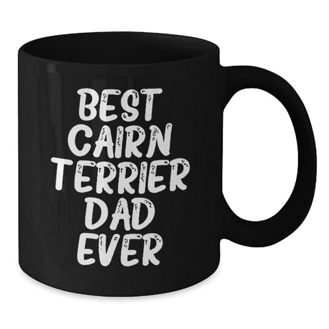 Image of Funny Cairn Terrier Dog Black Coffee Mug Gifts from Dad for Birthday - Additional