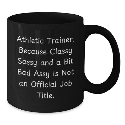 Image of Funny Athletic Trainer Gifts for Men, Black Coffee Mug with Sassy Quote, Unique Christmas Stocking Stuffers from Friends - Additional