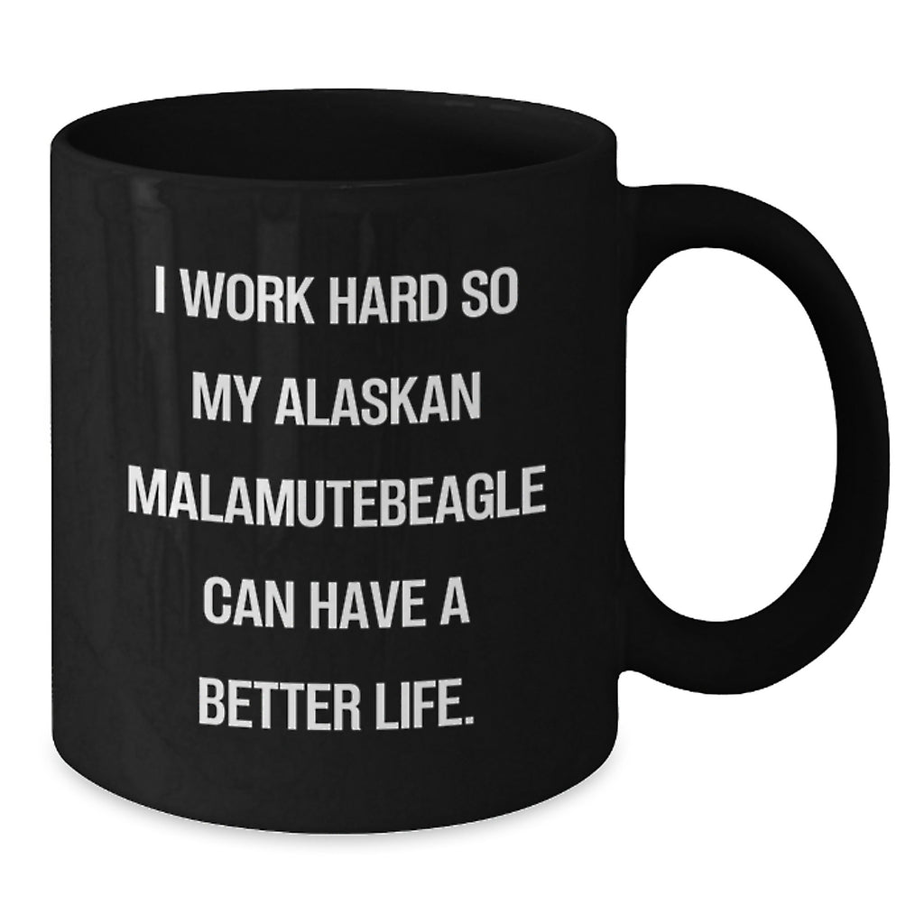 Funny Alaskan Malamute Dog Mom Black Coffee Mug - Gifts from Friends for Men and Women on Valentine's - Additional