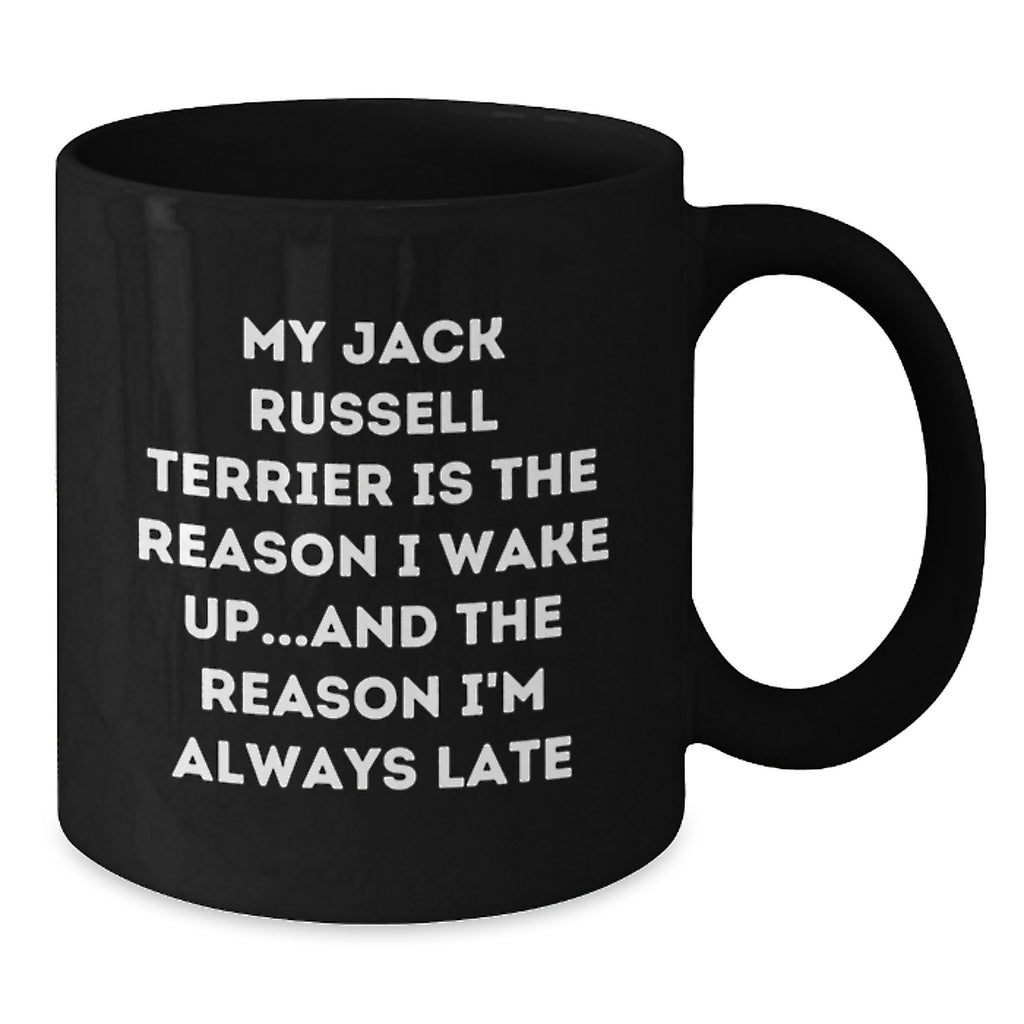 Funny Jack Russell Terrier Dog Gifts for Valentine's Black Coffee Mug from Men to Lovers My Jack Russell Terrier Is The Reason I Wake Up - Additional