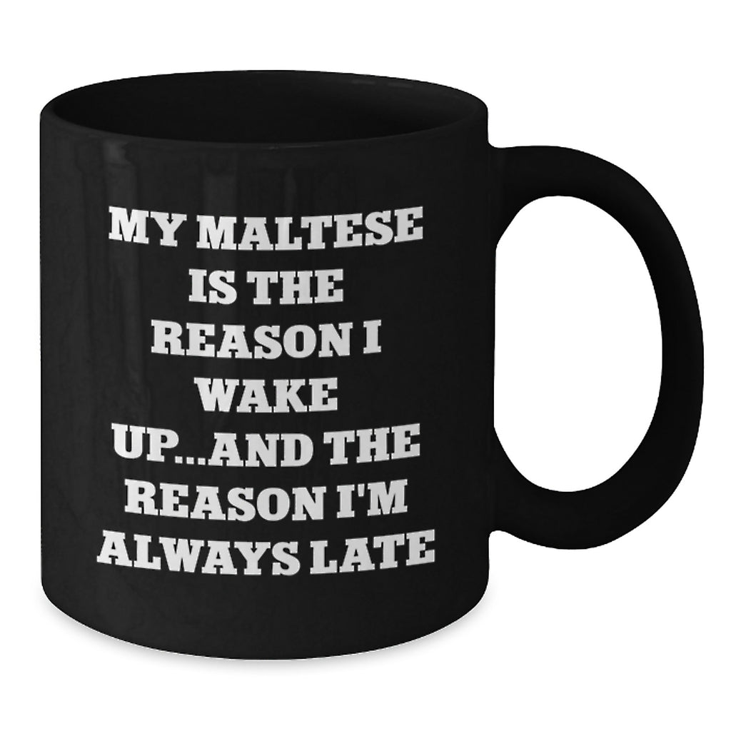Funny Maltese Dog Gifts for Coffee Lovers Black Coffee Mugs from Partners, Valentine's Unique Gifts for Women, Funny Quote - Additional