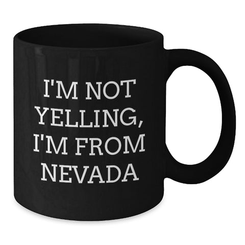 Image of Funny Nevada Gifts for Men, Unique Black Coffee Mug from the Silver State, Valentine's Unique Gifts for Women - Additional