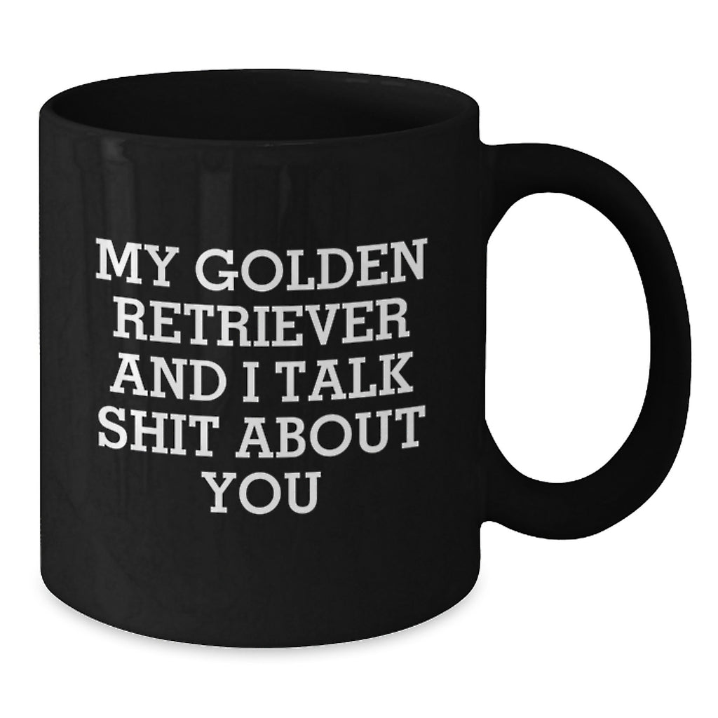 Funny Golden Retriever Dog Black Coffee Mug Gifts from Family to Friends and Coworkers for Graduation - Additional