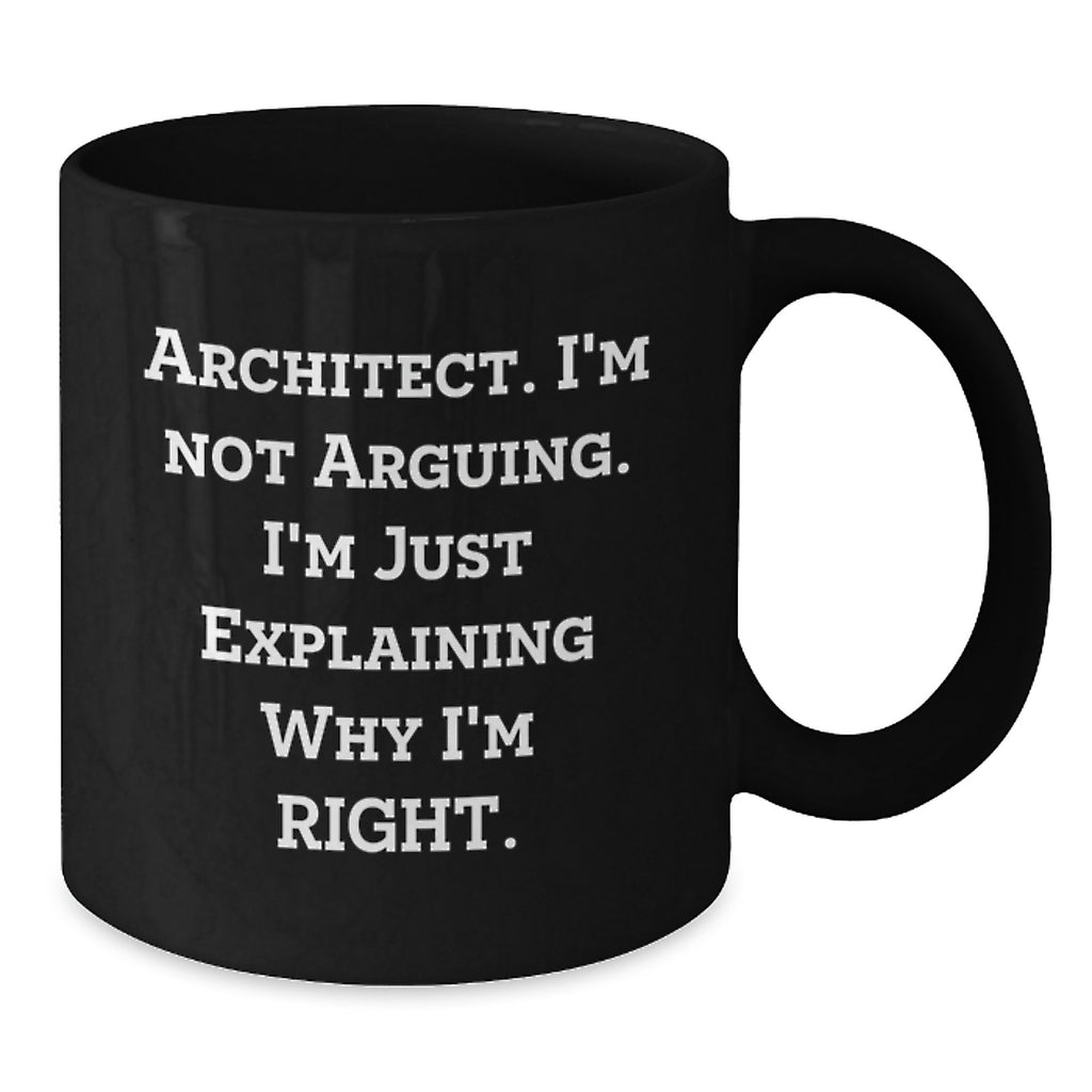 Funny Architect Gifts for Men, Architect Humor Black Coffee Mug, Gifts from Friends to Architect on Christmas - Additional