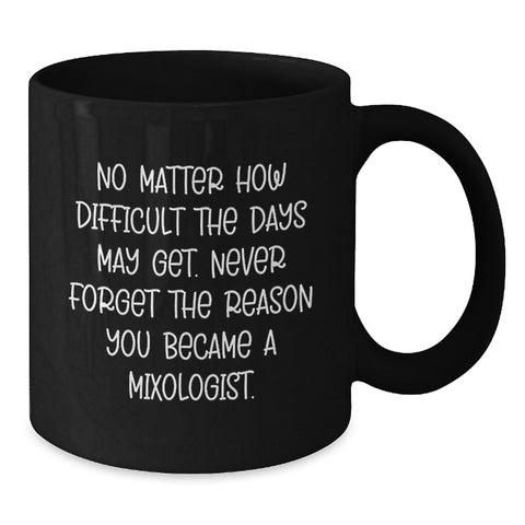 Image of Funny Mixologist Gifts from Friends, Black Coffee Mug for Christmas Unique Gifts, Inspirational Quote for Mixologist Men - Additional