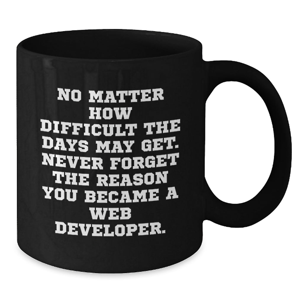 Funny Web Developer Christmas Unique Gifts from Friends - Never Forget Quote Black Coffee Mug - Additional