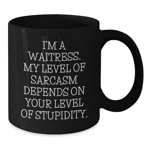 Image of Funny Waitress Gifts from Friends, Unique Black Coffee Mugs for Waitresses, Christmas Unique Gifts - Additional