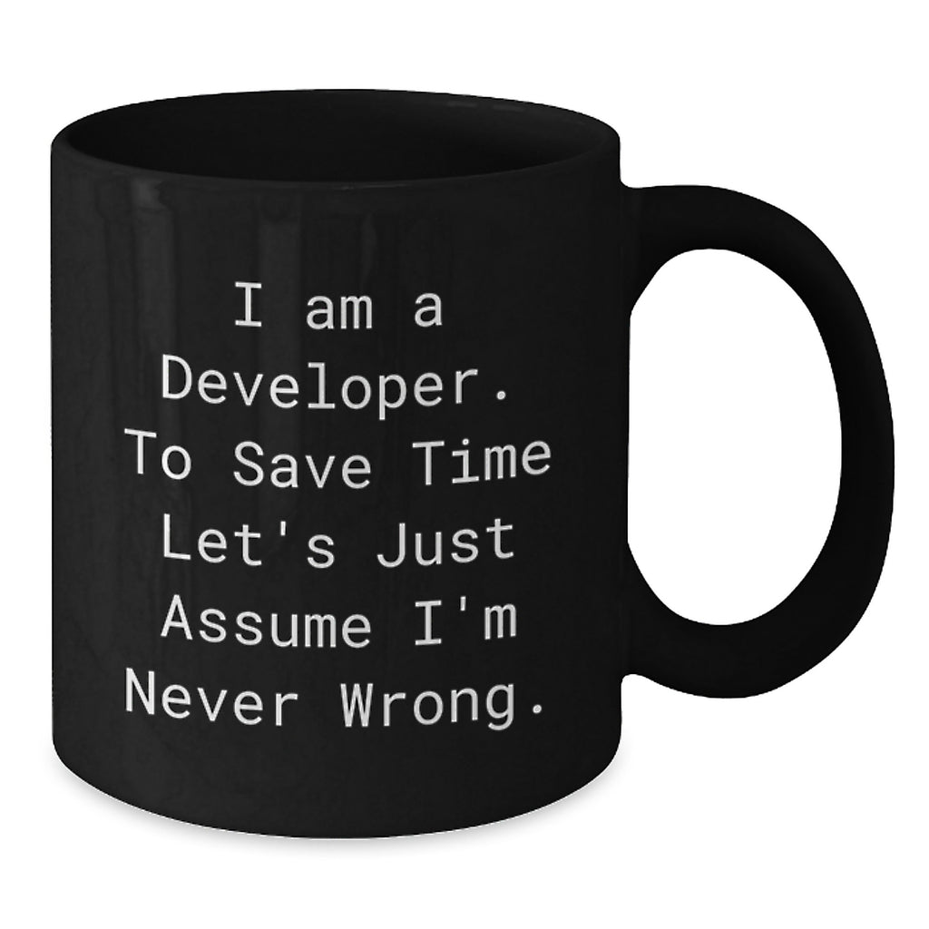Funny Developer Black Coffee Mug, Valentine's Unique Gifts for Developer Friends from Men, 11oz or 15oz Black Ceramic Mug, Perfect for Developer Coworkers - Additional