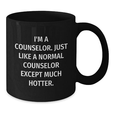 Image of Funny Counselor Gifts for Men - Unique Black Coffee Mug from Friends - Additional