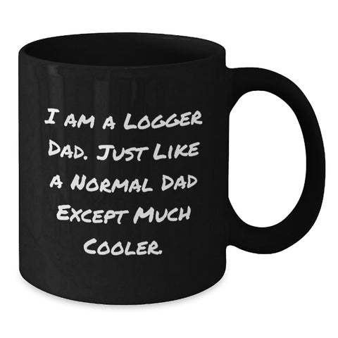 Image of Funny Logger Dad Gifts from Men to Family Members - Unique Black Coffee Mug for Logger Enthusiasts on Mother's Day - Additional