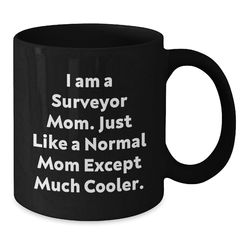 Funny Surveyor Mom Black Coffee Mug Gift for Surveyor Friends Birthday - Additional