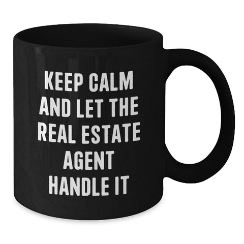 Image of Funny Real Estate Agent Gifts for Men, Women, Friends, and Family - Black Coffee Mug, Keep 'em Laughing, Graduation Unique - Additional