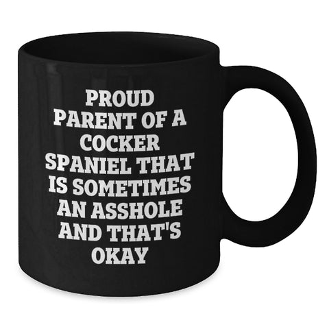 Image of Cocker Spaniel Dog Lovers, Proud Parents Unite! Funny Gifts for Friends, Family, and Coworkers, Black Coffee Mug, Graduation Unique Gifts from Men, Women, or Friends - Additional