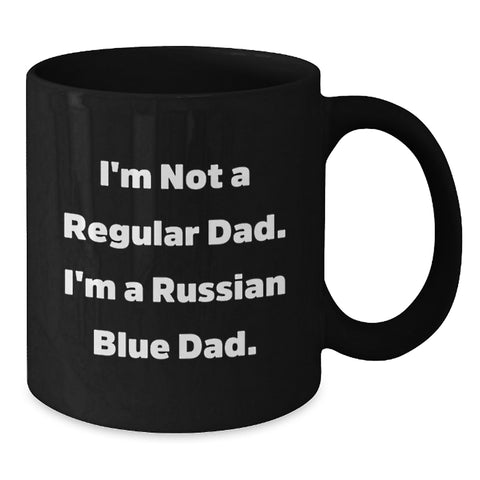 Image of Funny Russian Blue Cat Gifts for Men, Unique Black Coffee Mugs from Dad, Christmas Unique Gifts for Him - Additional