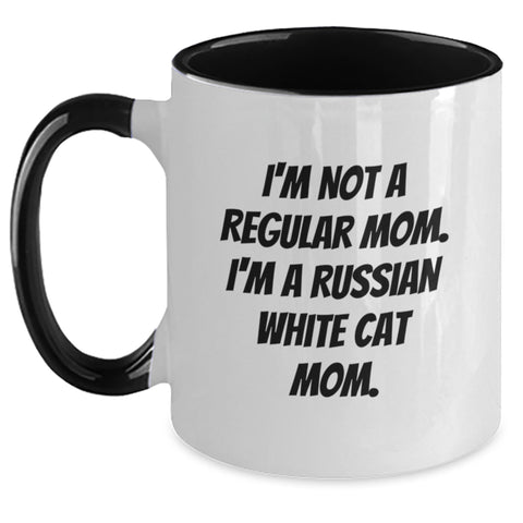 Image of Russian White Cat Mom Funny Mugs Gifts from Family Friends Christmas Unique - Main