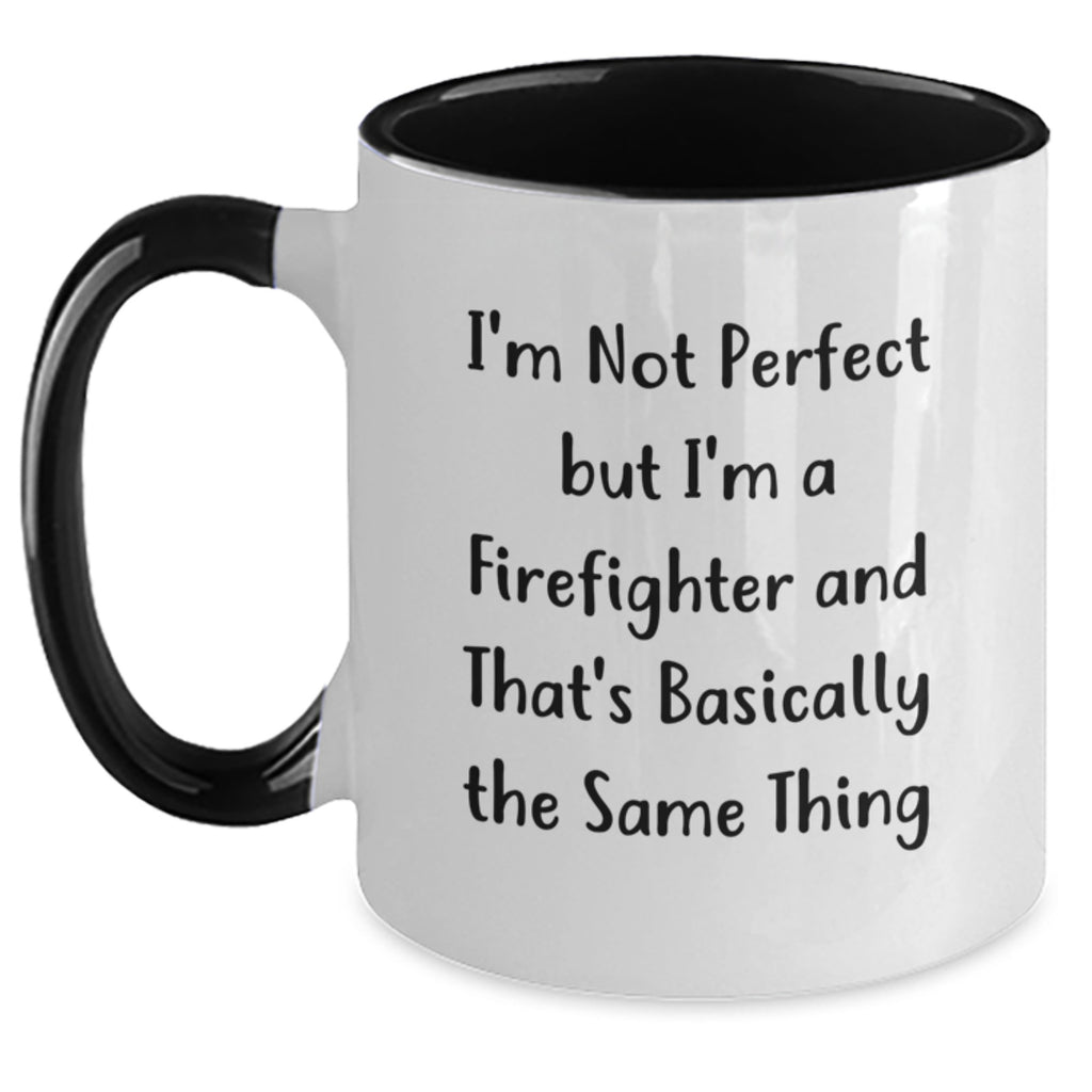 Firefighter Humor Gifts for Men from Friends, Funny Two Tone Coffee Mug - Main