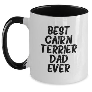 Cairn Terrier Dog Lover Gifts from Family and Friends - Best Cairn Terrier Dad Ever Two Tone Coffee Mug - Birthday Unique Ideas - Main