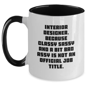 Funny Interior Designer Gifts from Friends, for Interior Designer Men, Unique Christmas Unique Gifts, Two Tone Coffee Mug - Main