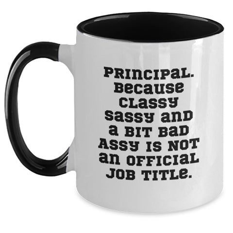 Image of Funny Principal Gifts - Two Tone Coffee Mug for Principal Friends, Coworkers, Family, Christmas Unique Presents - Main