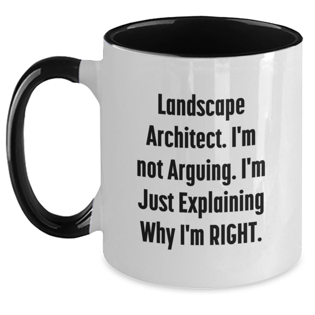 Funny Landscape Architect Gifts, Two Tone Coffee Mug, Gifts from Friends, Inspirational Quote for Landscape Architect Graduation, Gifts for Him - Main