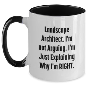 Funny Landscape Architect Gifts, Two Tone Coffee Mug, Gifts from Friends, Inspirational Quote for Landscape Architect Graduation, Gifts for Him - Main