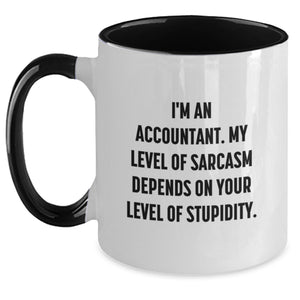 Fun Accountant Gifts from Men to Friends and Family - Sassy Two Tone Coffee Mug for Birthday - Main