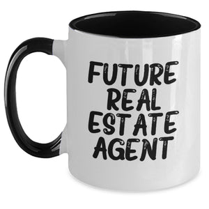 Funny Real Estate Agent Gifts from Mom for Future Real Estate Agent Graduation Unique Gifts - Two Tone Coffee Mugs with Inspirational Quote - Main