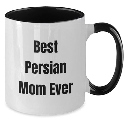 Image of Funny Persian Cat Gift for Mom, Best Mom Ever, Two Tone Coffee Mug for Valentine's - Additional