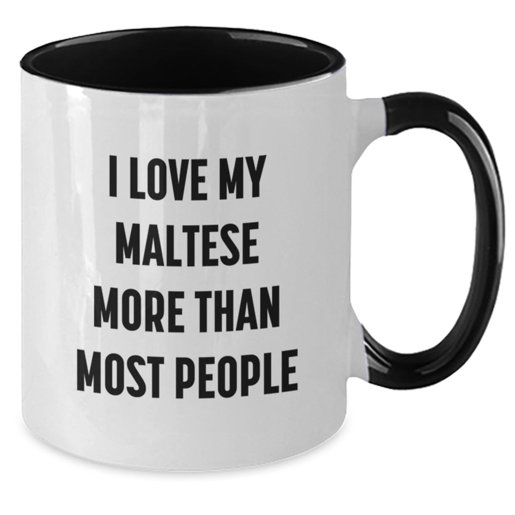 Maltese Dog Lover Funny Gifts from Friends, Maltese Dog Enthusiasts Two Tone Coffee Mugs for Him, Her, Birthday Unique Gifts - Additional