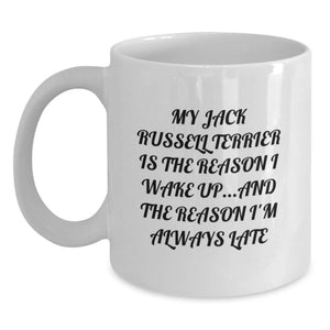 Funny Jack Russell Terrier Dog Lover Gifts from Friends, Family, or Coworkers for Valentine's Unique Mugs, White Coffee Mug - Main