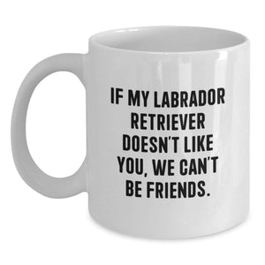 Labrador Retriever Dog Funny Mugs Gifts from Friends for Birthday - 'If My Labrador Retriever Doesn't Like You, We Can't Be Friends.' - Main