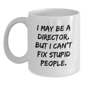 Funny Director Gifts - I May Be A Director, But I Can't Fix Stupid People. White Coffee Mug for Birthday - Gifts from Friends to Director - Main