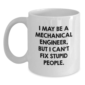 Funny Mechanical Engineer Gifts - Gifts from Friends for Men, Women, Mechanical Engineers, White Coffee Mug, Christmas Unique Presents - Main