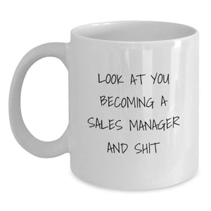 Funny Sales Manager White Coffee Mug Gifts from Friends for Men Becoming Sales Manager This Christmas - Main