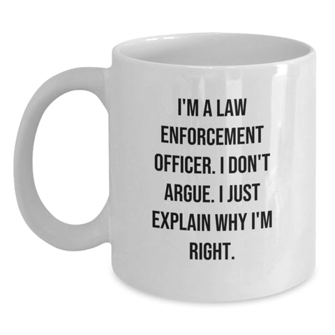 Image of Funny Law Enforcement Officer Gifts for Men Christmas Unique White Coffee Mugs from Family - Main