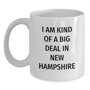 New Hampshire Exclusive Gifts from Friends, Funny White Coffee Mug for Graduation, I Am Kind Of A Prime Selection In NH - Main