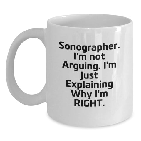 Image of Funny Sonographer Gifts for Her - White Coffee Mug from Friends, Birthday Unique Gifts for Her - Main
